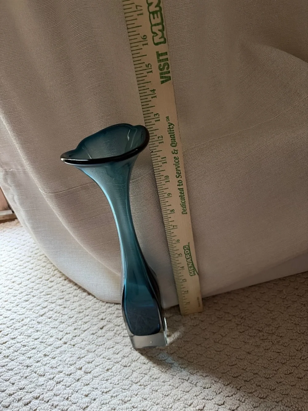 Vintage 1960s 70s ASEDA Sweden, 13” Blue Glass Vase